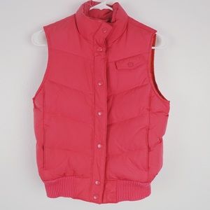 Women’s Pink Gap Puffer Vest With Pockets Size Sml